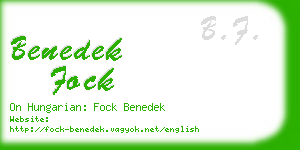 benedek fock business card